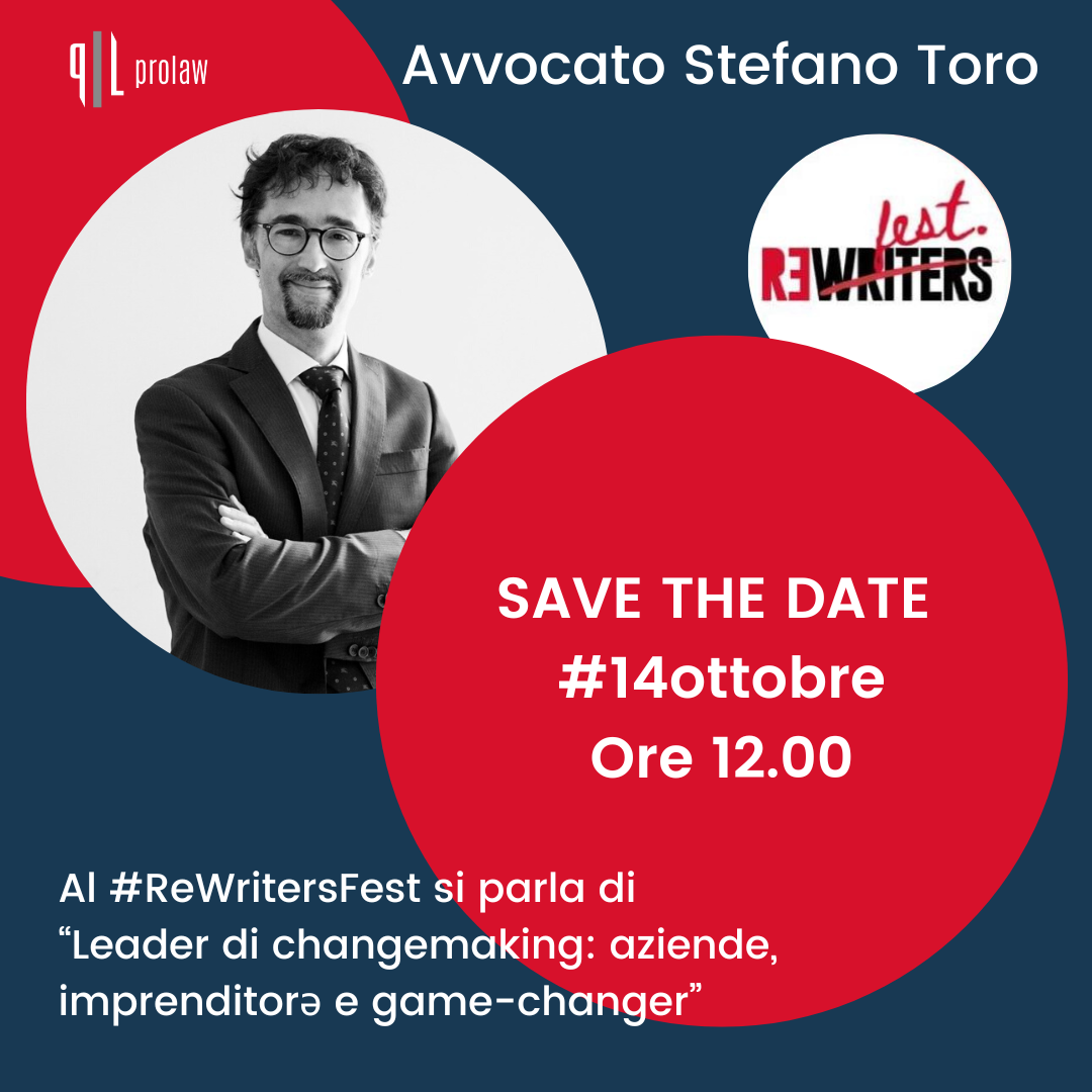 ReWriters Fest – 14 ottobre – Avv. Stefano Toro